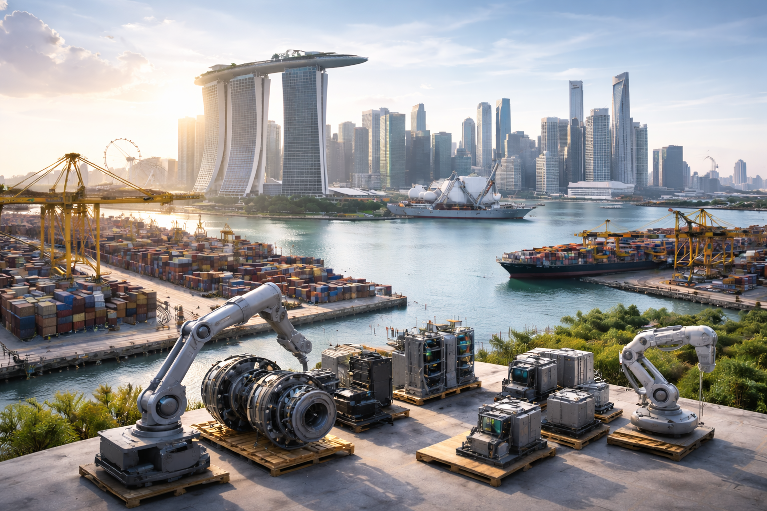 Singapur como hub asiático para la importación de equipos industriales de alta tecnología